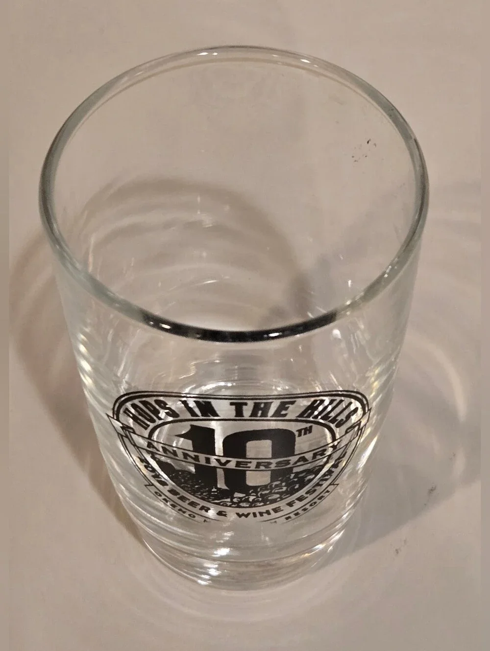 Hops in the Hills 10th Anniversary Clear Pint Glass